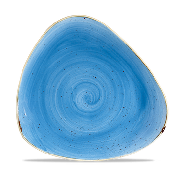 Cornflower Blue Triangle Plate 28.5cm